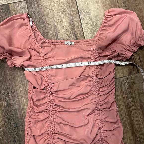 Love Tree Ruched Pink Bodycon Mini Dress with Drawstring - Picture 5 of 11